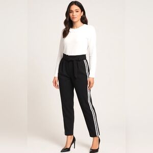 RACHEL Rachel Roy Black Pants with White Stripes
